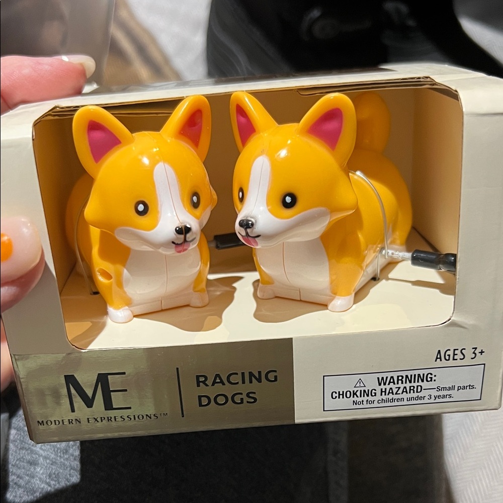 Modern Expressions Racing Dogs wind up Toy - Cream and Gold Corgis! Corgi love!